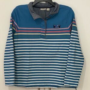Vintage Retro Striped L.L. Bean Top Size Petite Medium